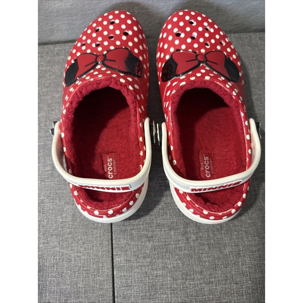 Crocs Classic Disney Minnie Mouse Fleece Lined Clogs Kids J3 - Picture 7 of 10